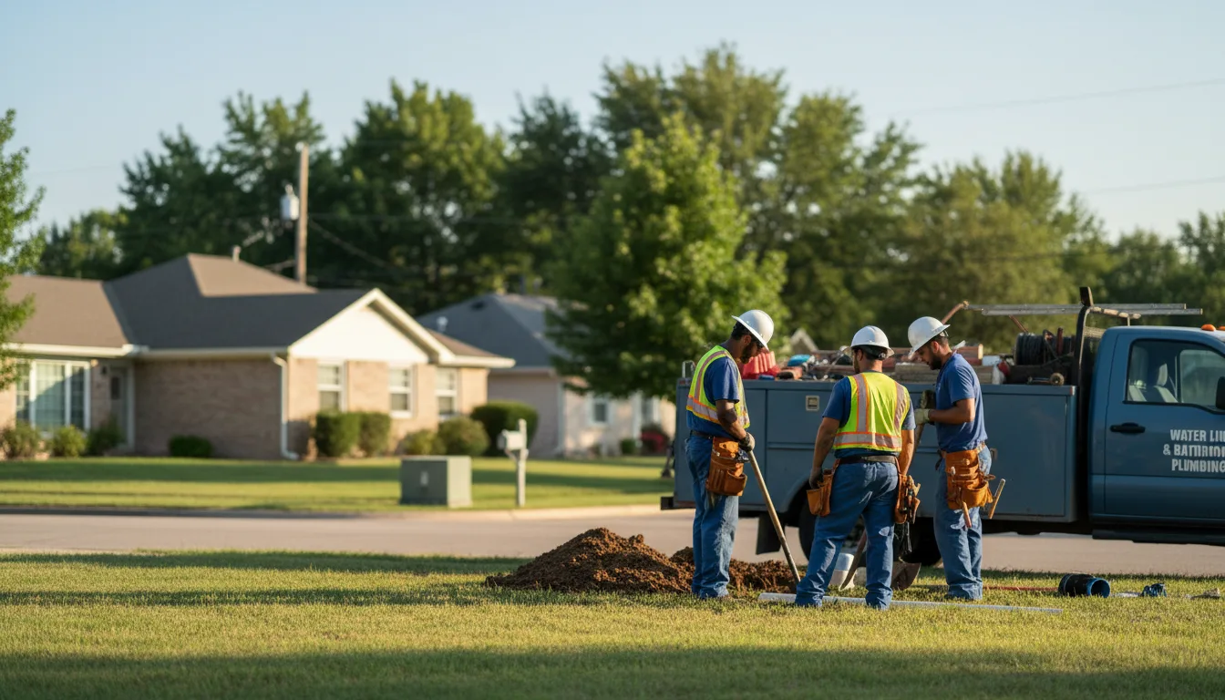 Residential water line and bathroom plumbing service in Galesburg, KS